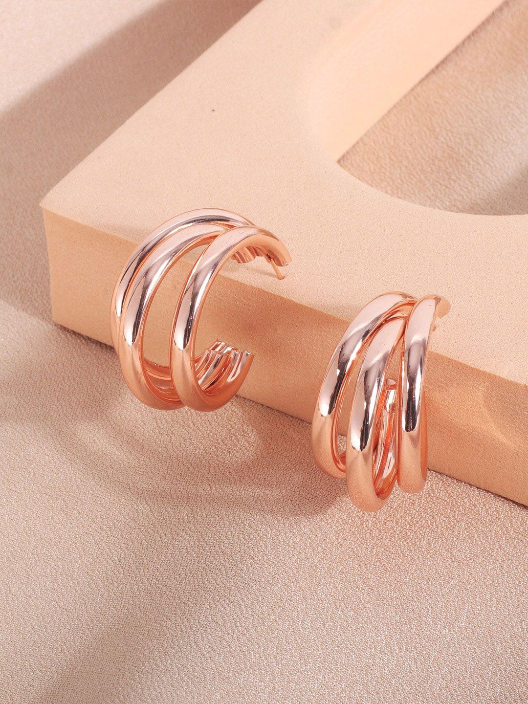fimbul rose gold-plated circular half hoop earrings