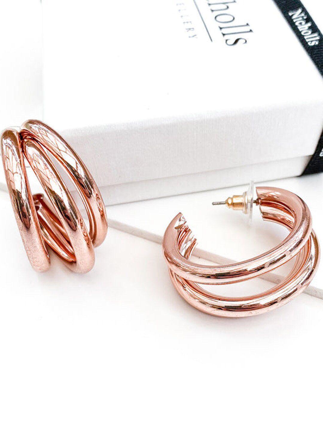 fimbul rose gold-plated layered circular half hoop earrings