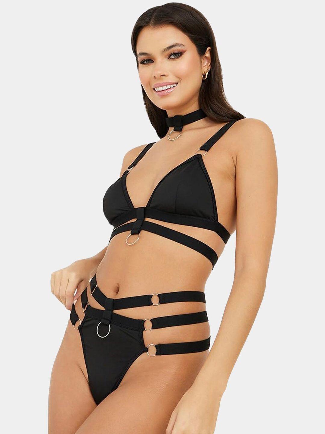 fimbul strappy garter belt lingerie set-bikini-1-blk-a7