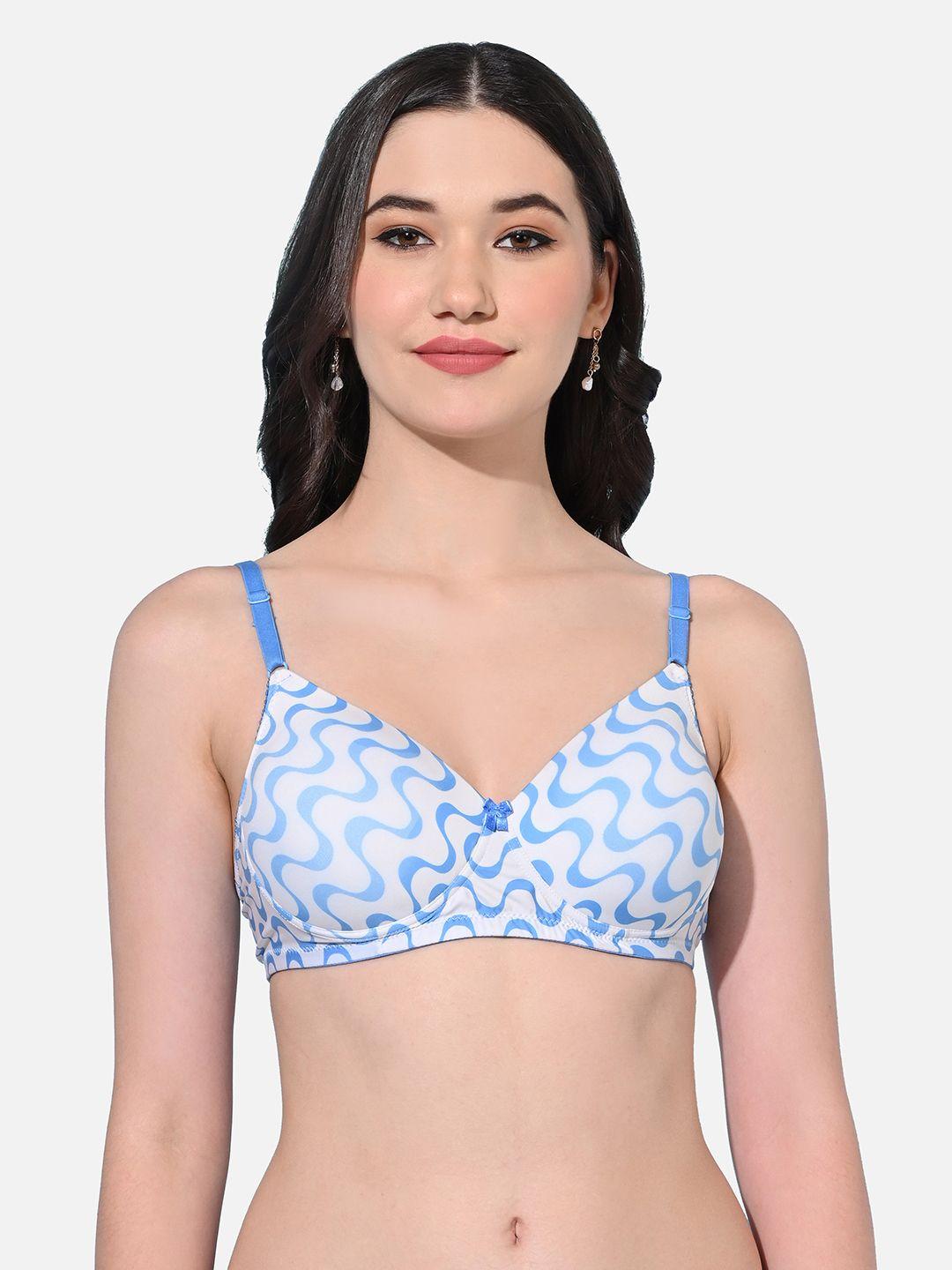 fims printed non-wired full coverage seamless everyday bra with all day comfort