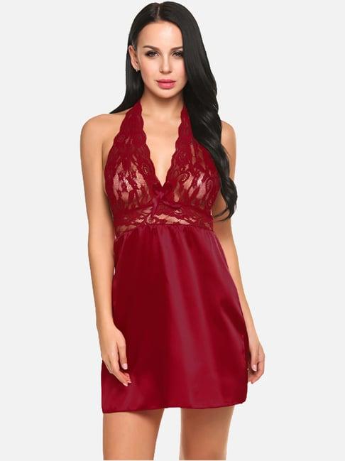 fims: fashion is my style maroon lace work babydoll