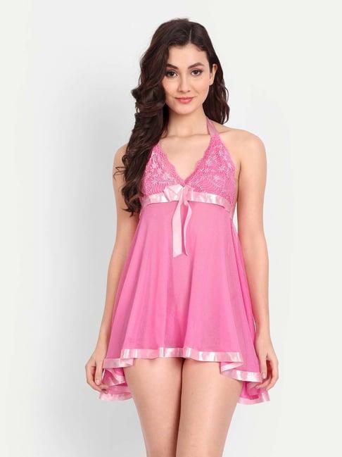 fims: fashion is my style pink lace work babydoll with thong