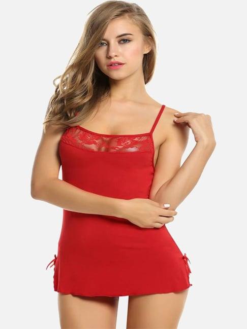 fims: fashion is my style red lace work babydoll with thong