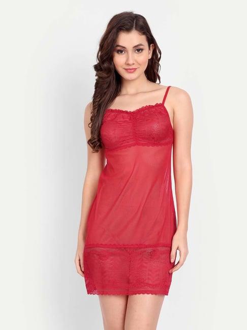 fims: fashion is my style red lace work babydoll with thong