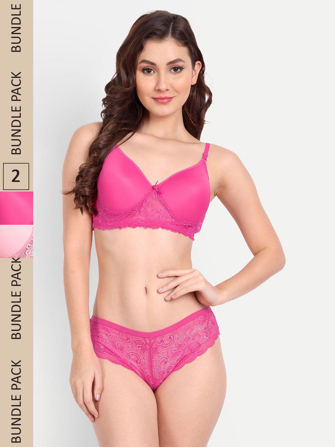 fims pack of 2 self-design lightly padded lingerie set new_jas_min_set_pinkrani_b