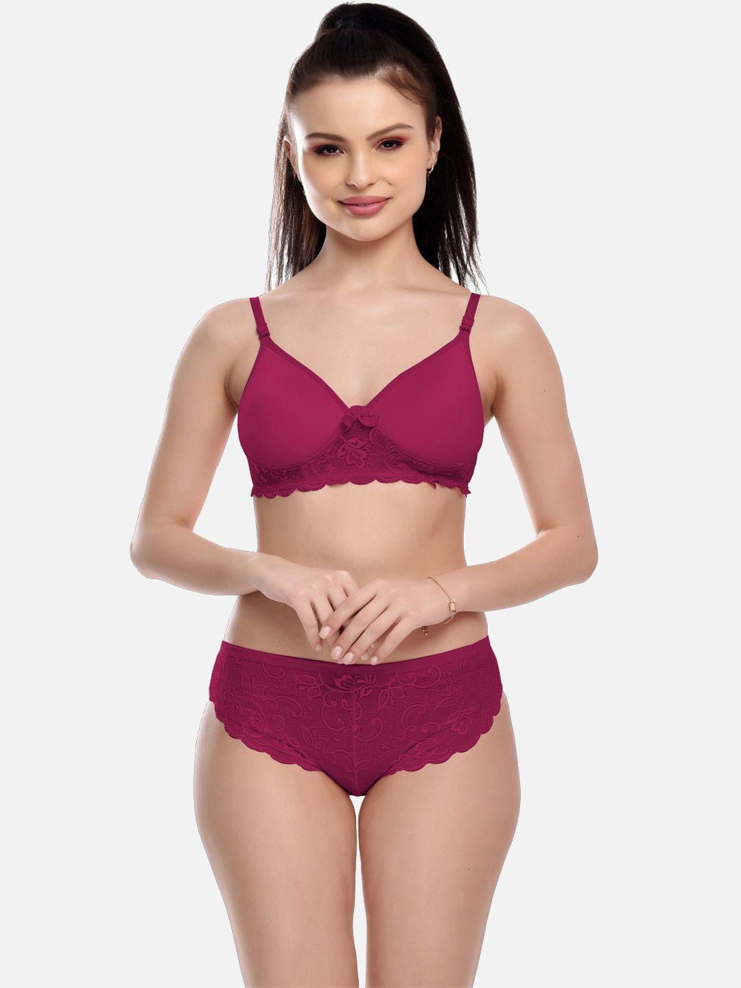 fims women solid lingerie set