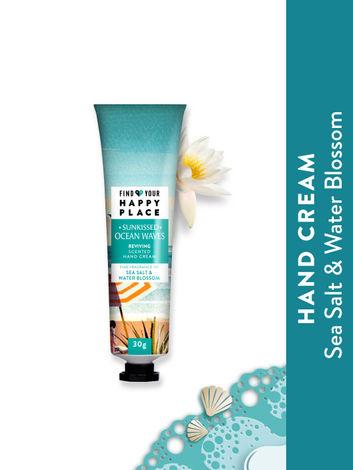 find your happy place - sunkissed ocean waves scented hand cream sea salt & water blossom 30g
