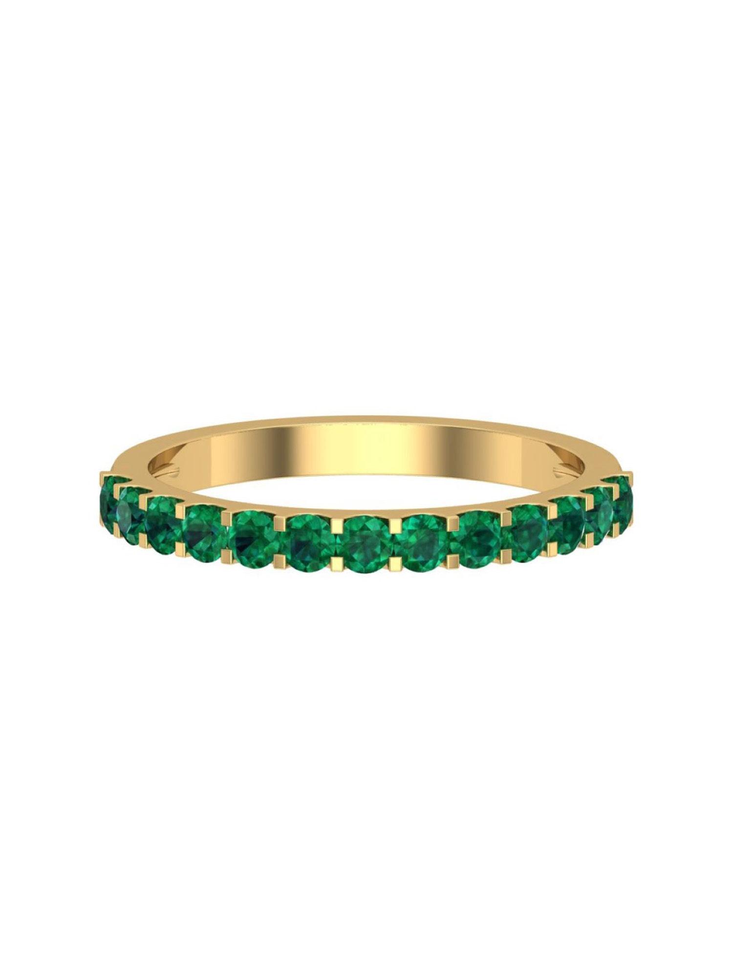 fine jewellery 14k gold emerald half eternity ring (6)