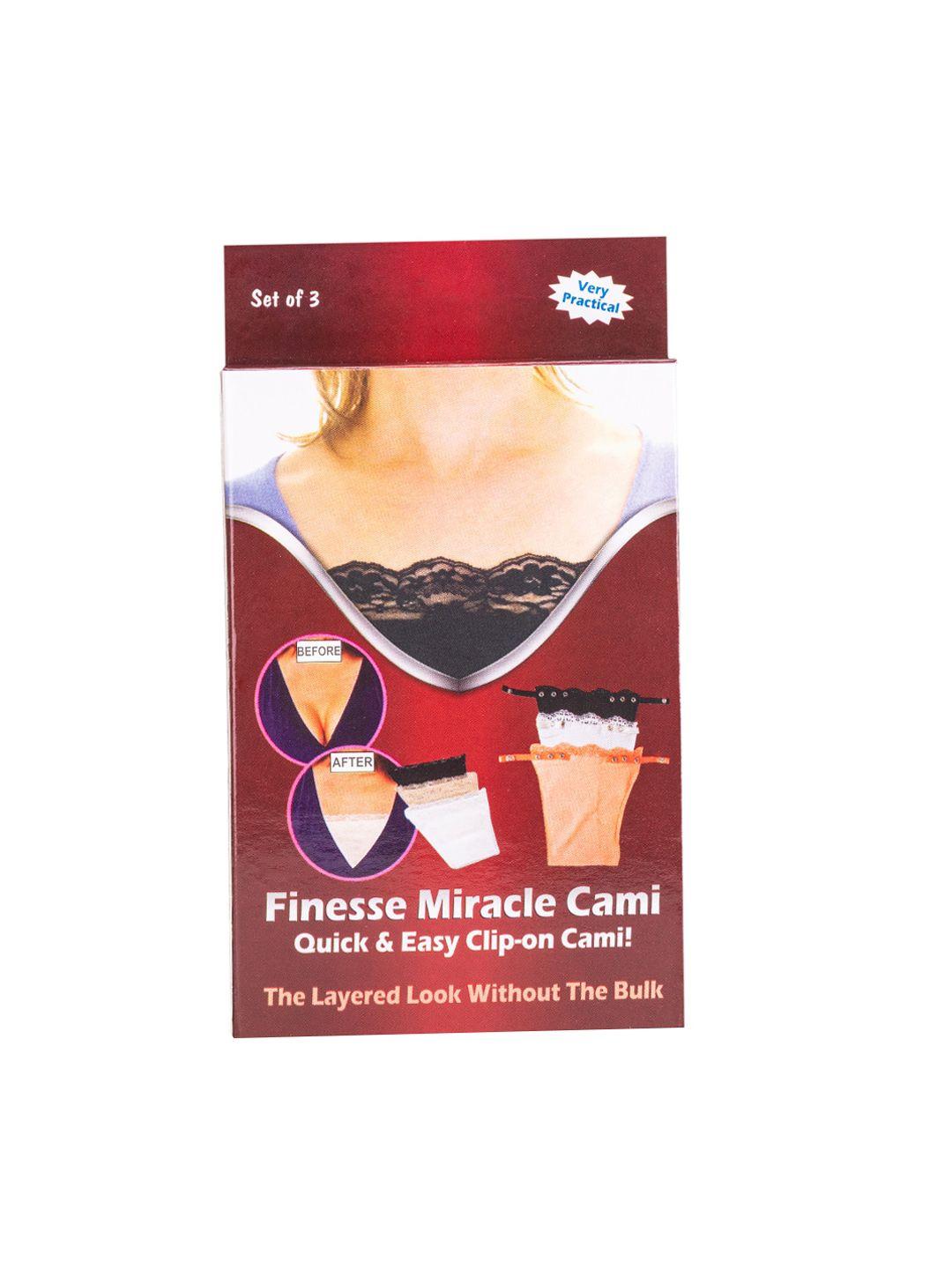 finesse miracle cami pack of 3 clip on mock camisoles