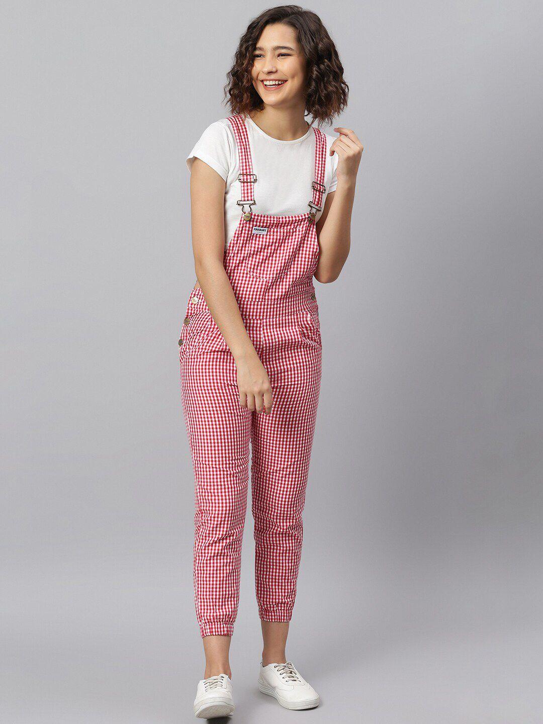 finsbury london checked pure cotton dungaree