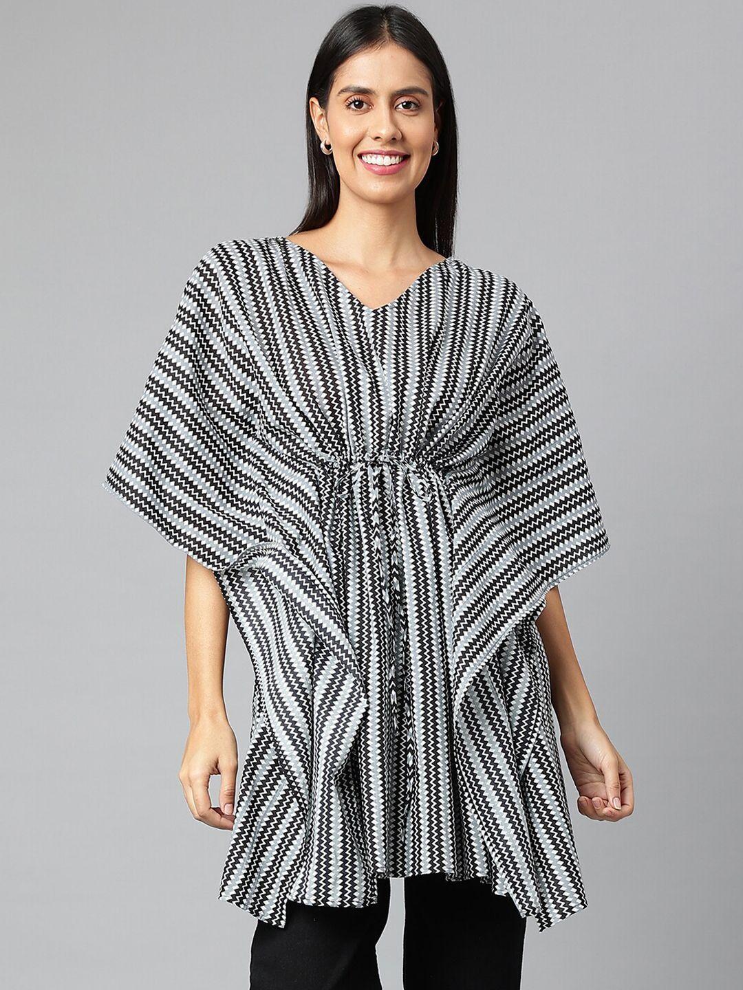 finsbury london grey striped kaftan dress