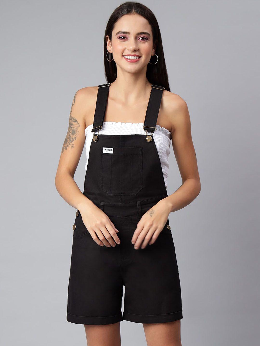 finsbury london women denim slim-fit dungarees