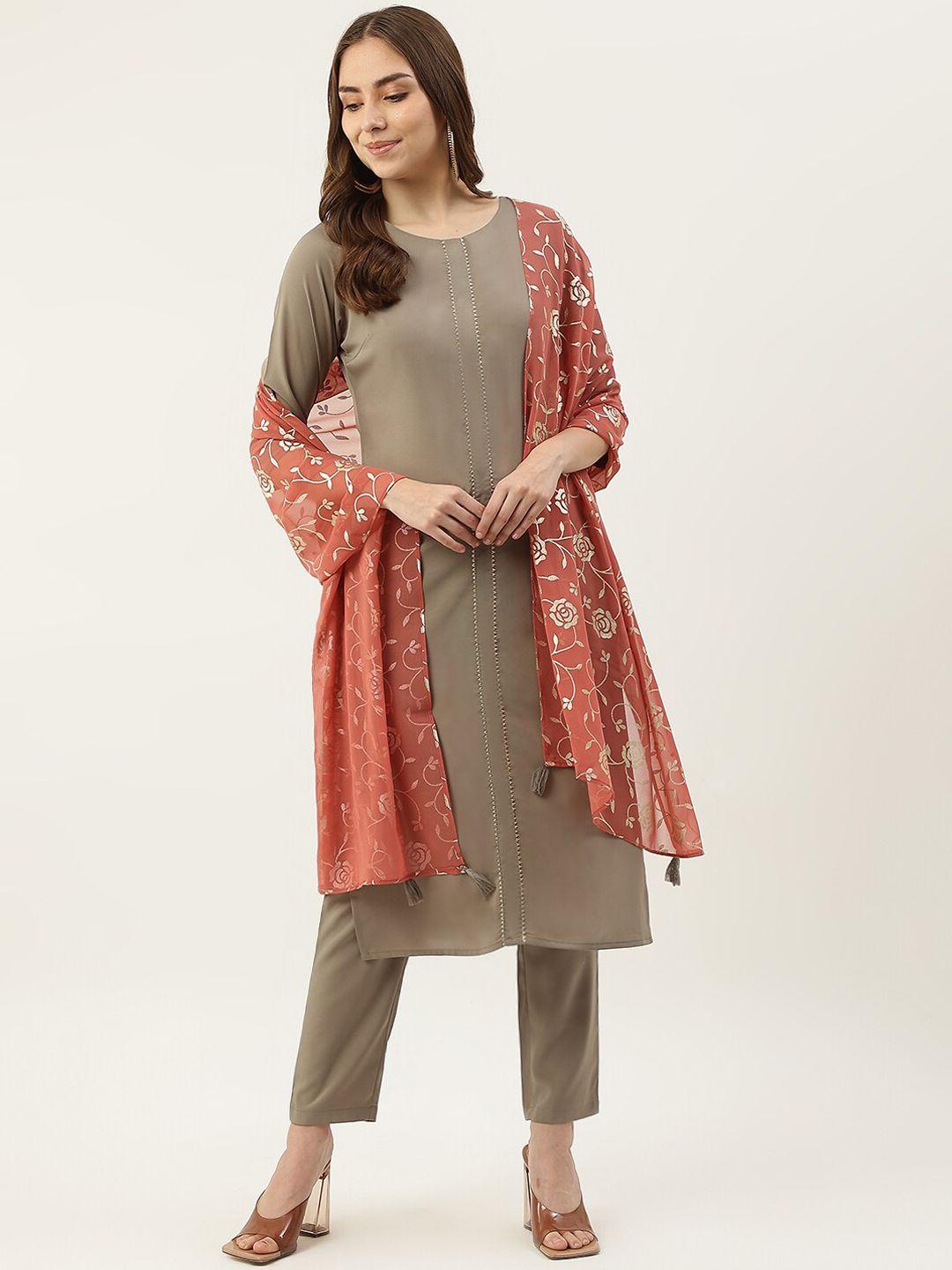 fiorra women kurta with trousers & with dupatta