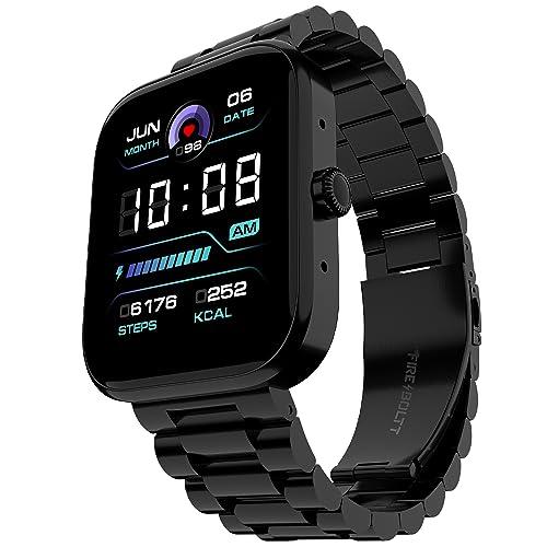 fire-boltt encore stainless steel smart watch with 1.83” full touch screen display, 240 * 284 ppi, bluetooth calling, 10-days battery life, ip67 water resistant, upgraded health sensors (black)