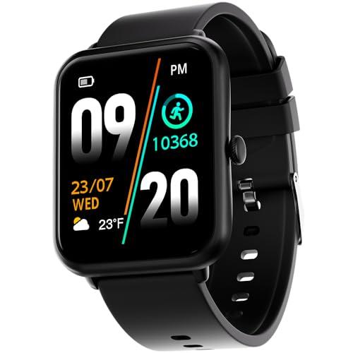 fire-boltt ninja call pro smart watch dual chip bluetooth calling, 1.69" hd display, ai voice assistance with 100 sports modes, with spo2 & heart rate monitoring (black)