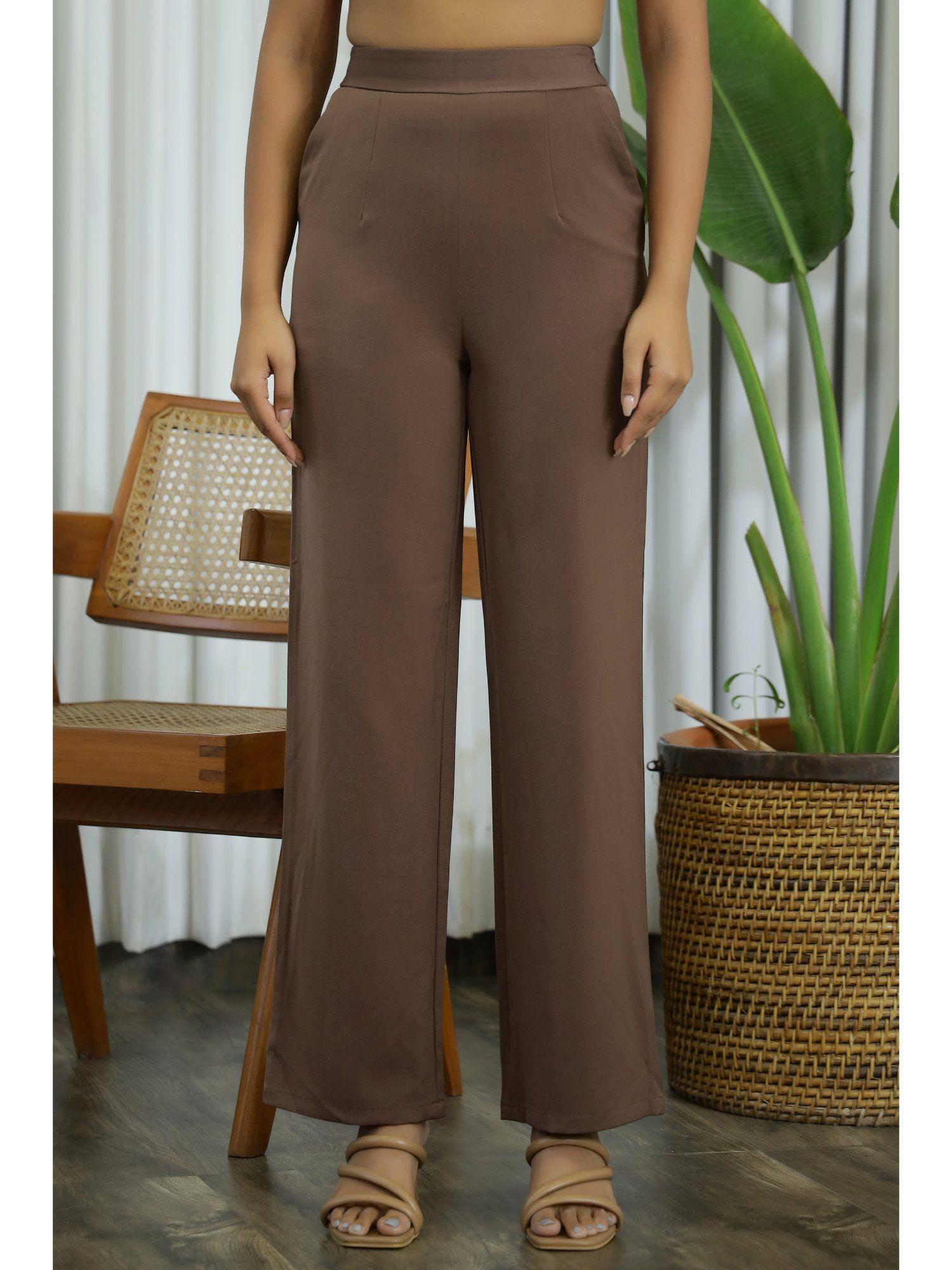 firefly high waist pants- brown