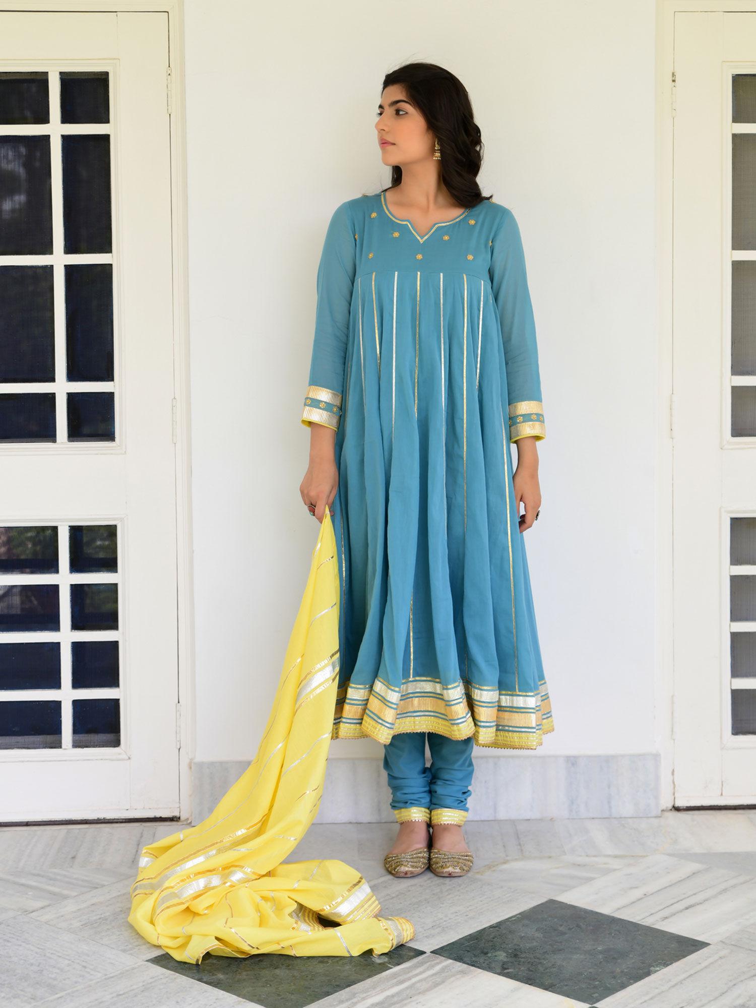 firoz adaa anarkali kurta set (set of 3)