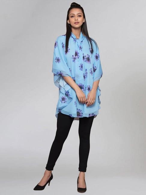 first resort by ramola bachchan blue floral top