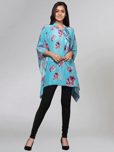 first resort by ramola bachchan blue floral top