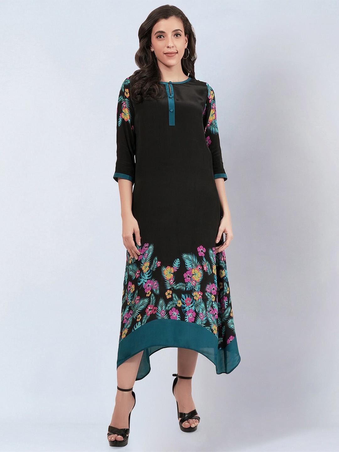 first resort by ramola bachchan floral printed a-line dress