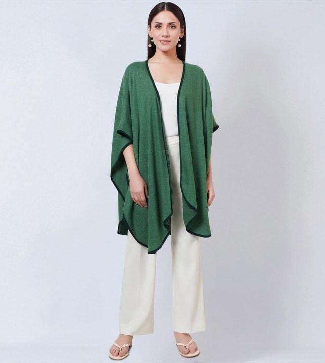 first resort by ramola bachchan green cashmere cape