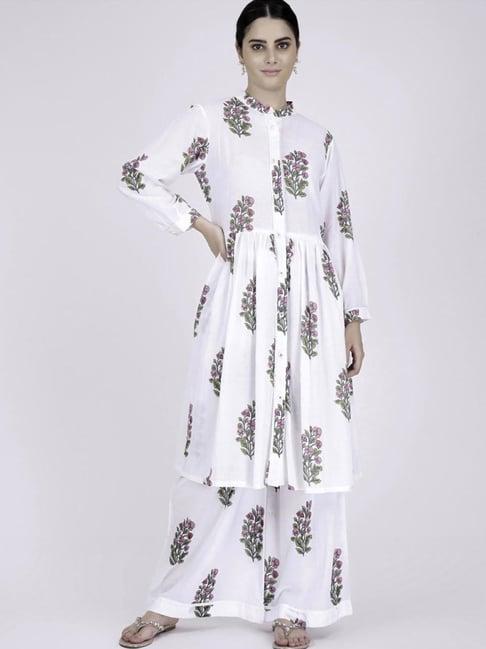 first resort by ramola bachchan white floral coordinate set