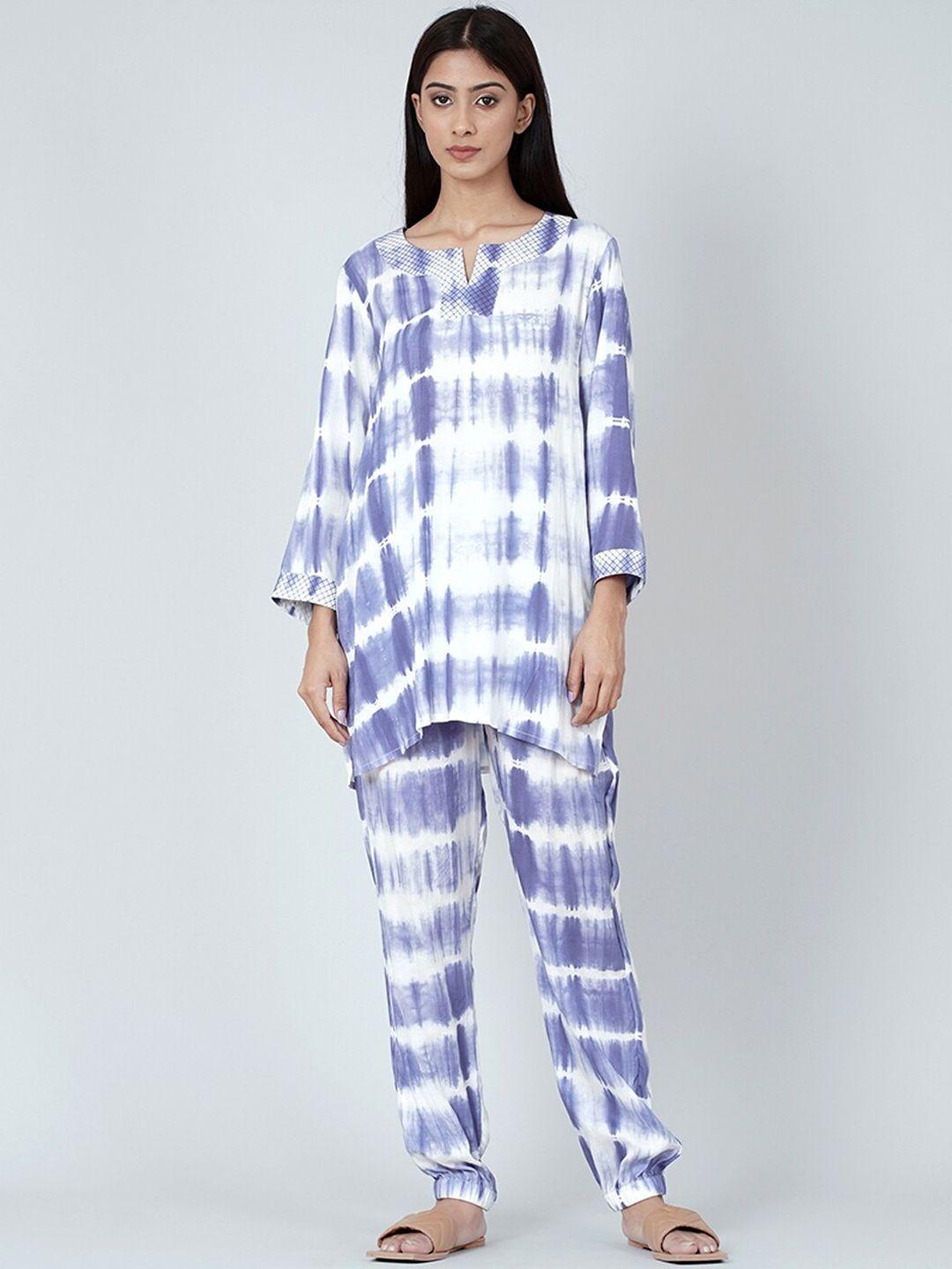 first resort by ramola bachchan women tie and dyed night suit