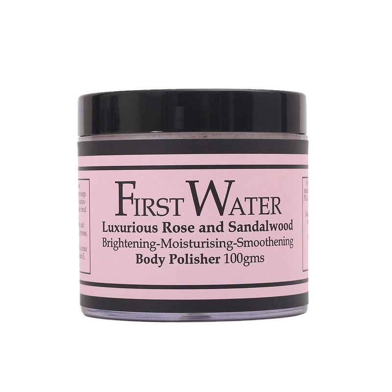 first water rose and sandalwood body polisher
