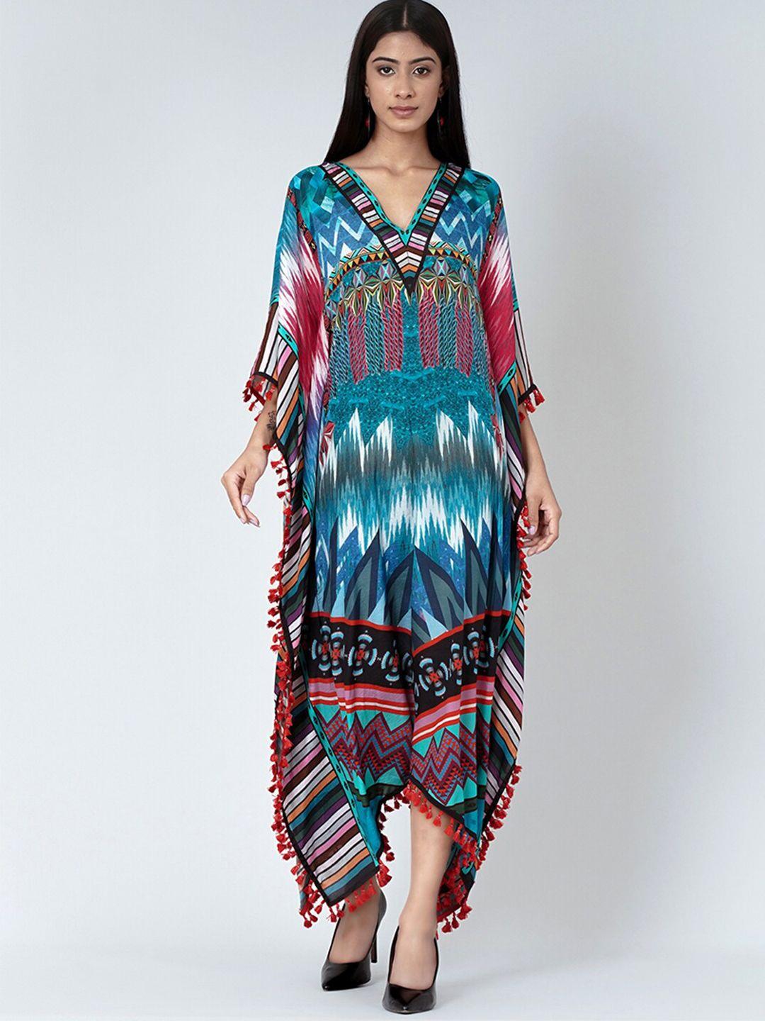 first resort by ramola bachchan abstract printed crepe maxi kaftan dress