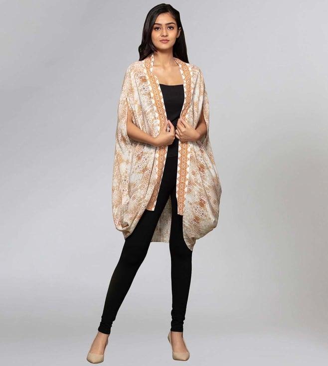 first resort by ramola bachchan beige animal print cape