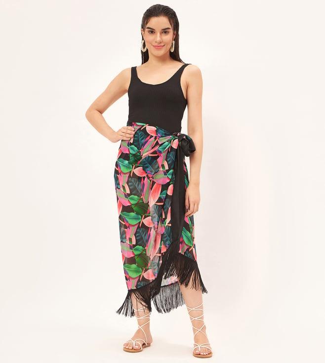 first resort by ramola bachchan black and pink long sarong