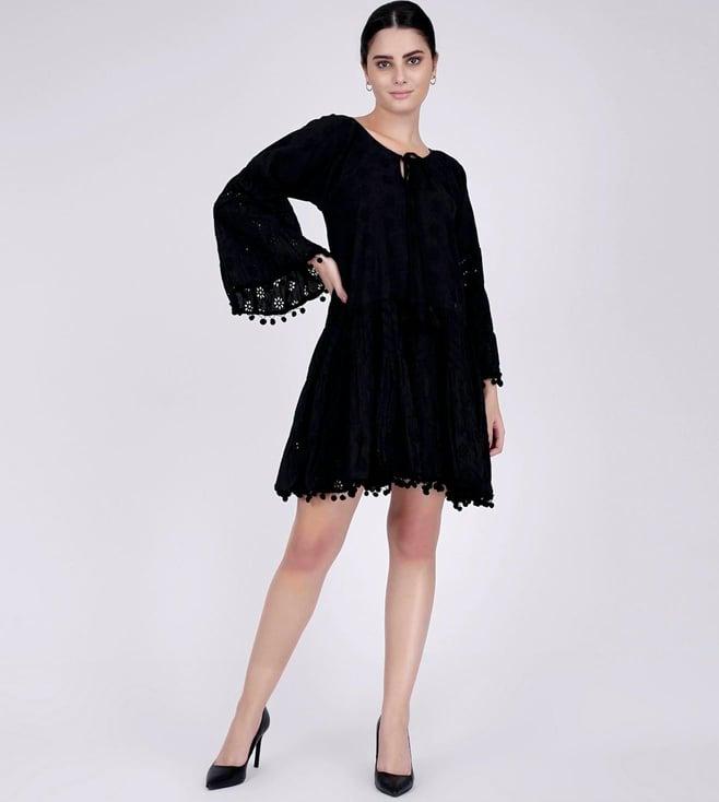 first resort by ramola bachchan black eyelet dress