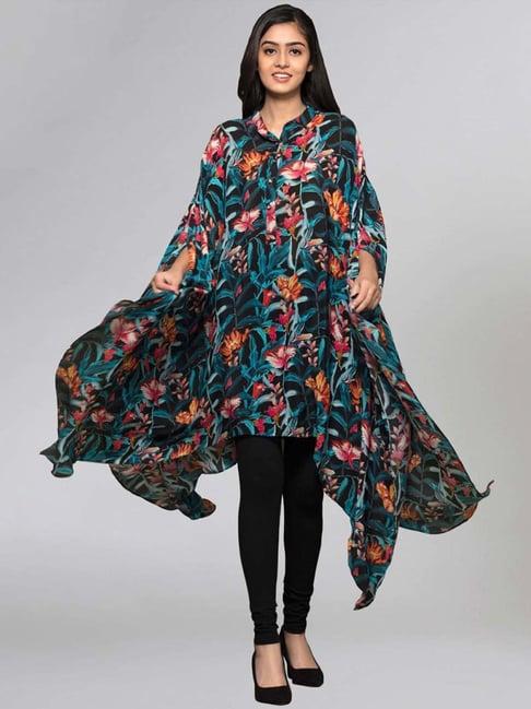 first resort by ramola bachchan black tropical print tunic