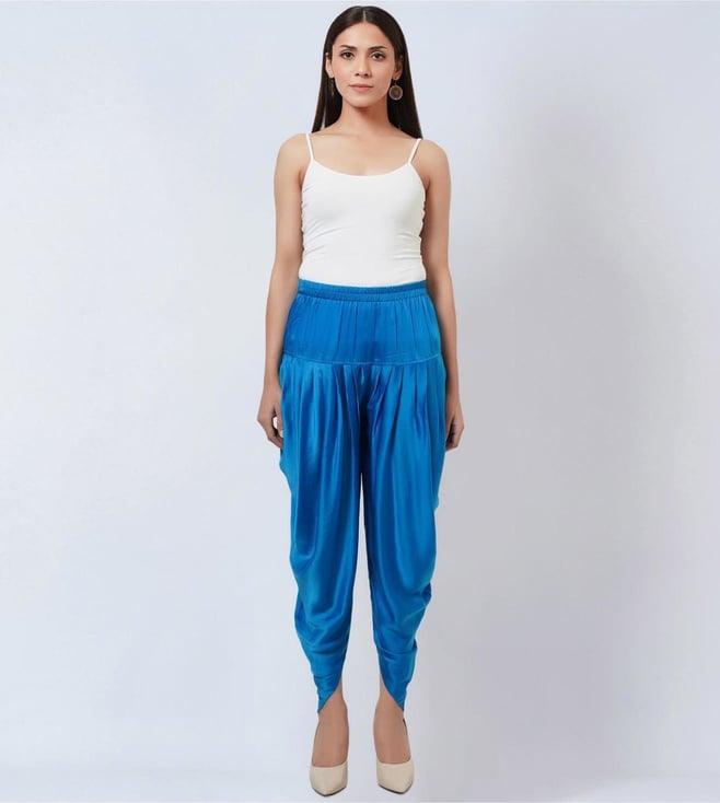 first resort by ramola bachchan blue dhoti pants