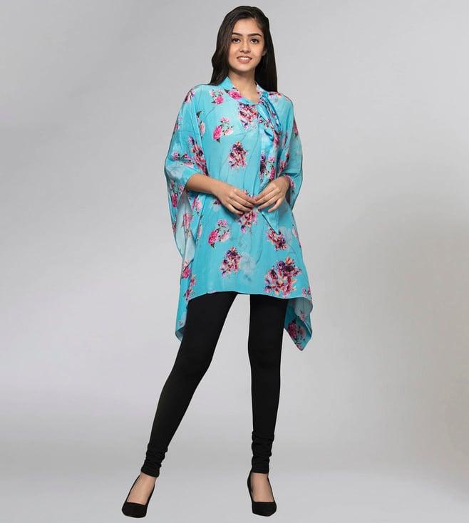 first resort by ramola bachchan blue floral top