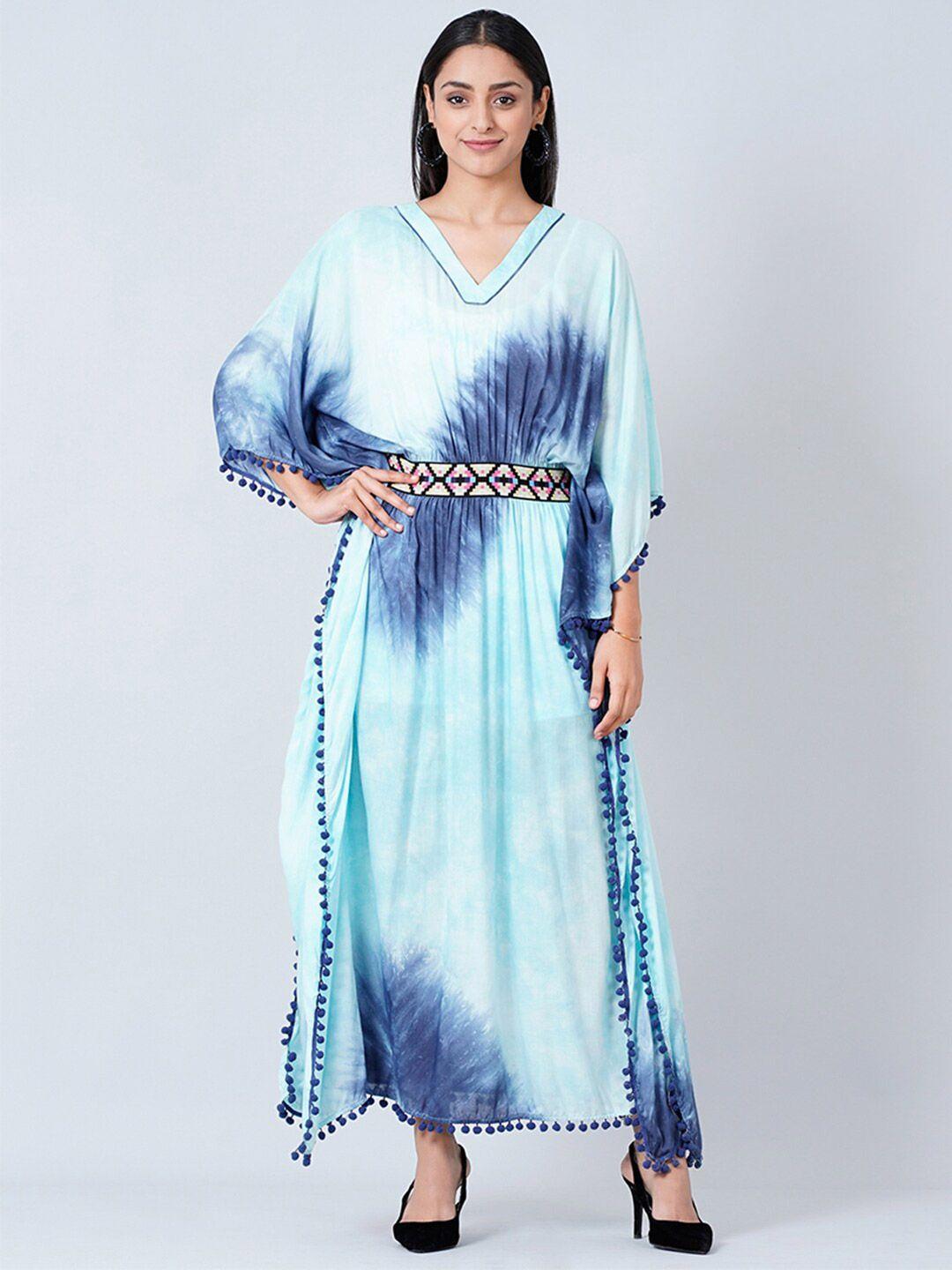 first resort by ramola bachchan blue tie and dye dyed maxi dress