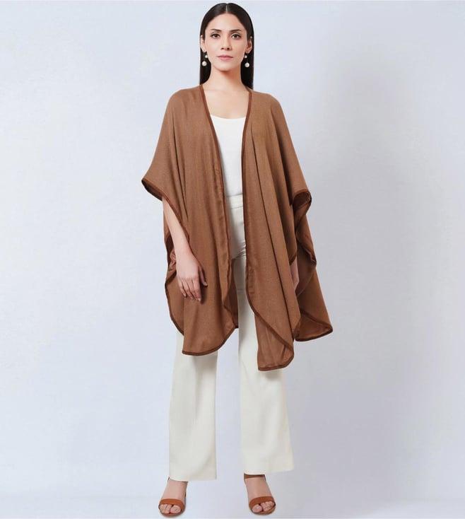 first resort by ramola bachchan brown cashmere cape