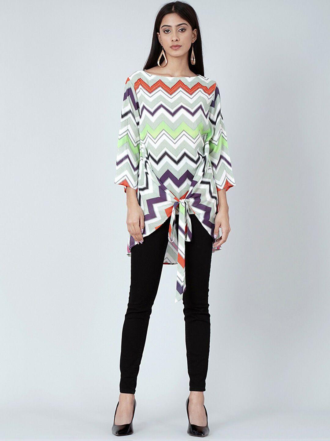 first resort by ramola bachchan chevron printed top