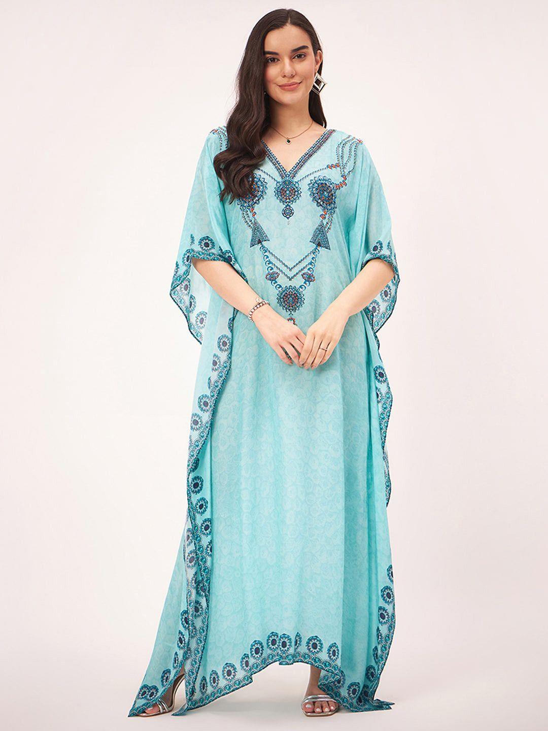 first resort by ramola bachchan embellished cape sleeve crepe maxi dress