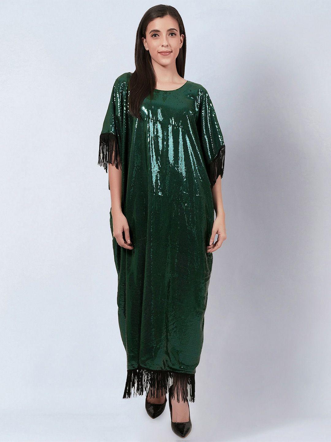 first resort by ramola bachchan embellished flared sleeves sequined detail maxi dress