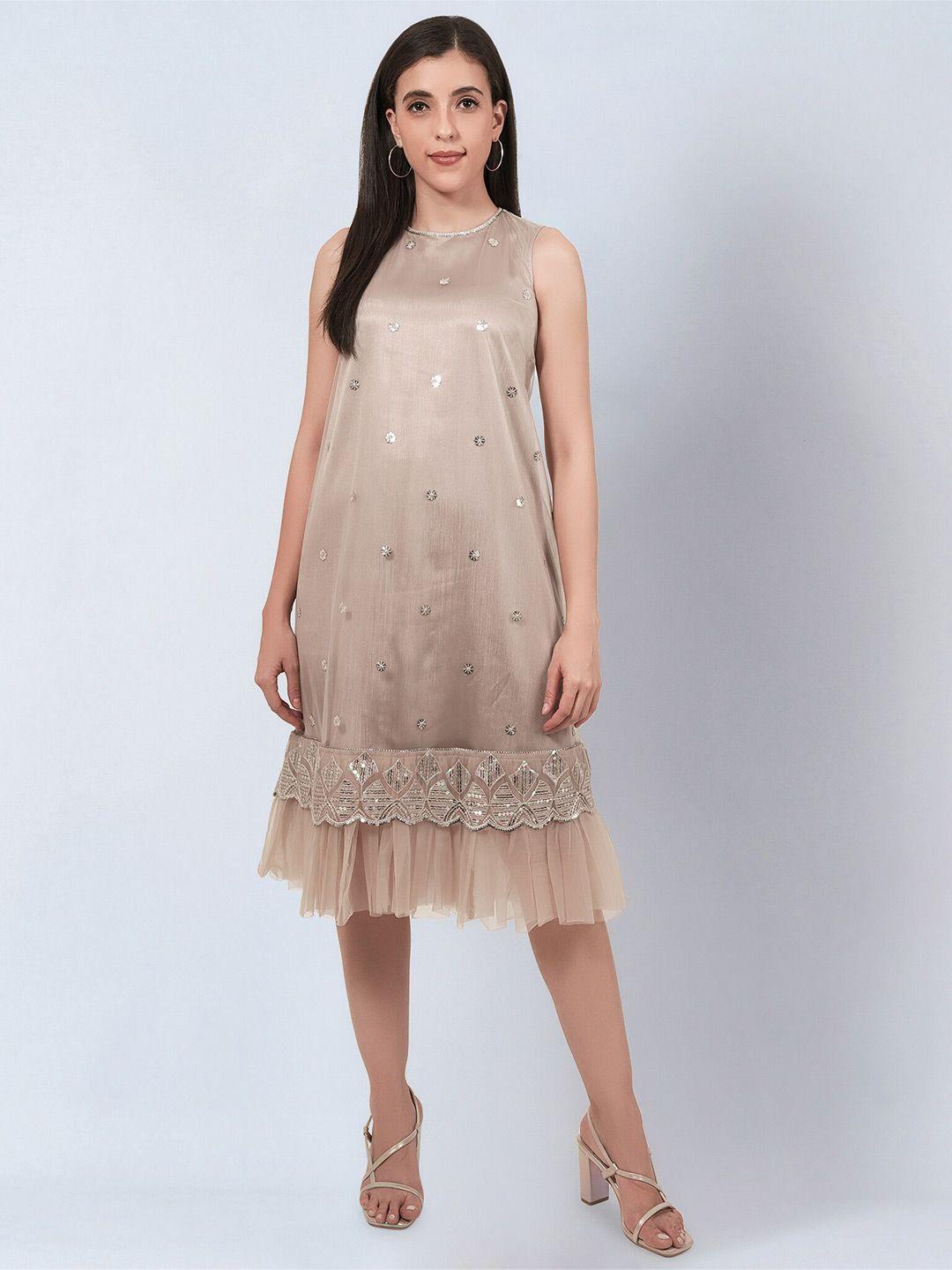 first resort by ramola bachchan embellished ruffles detail a-line dress