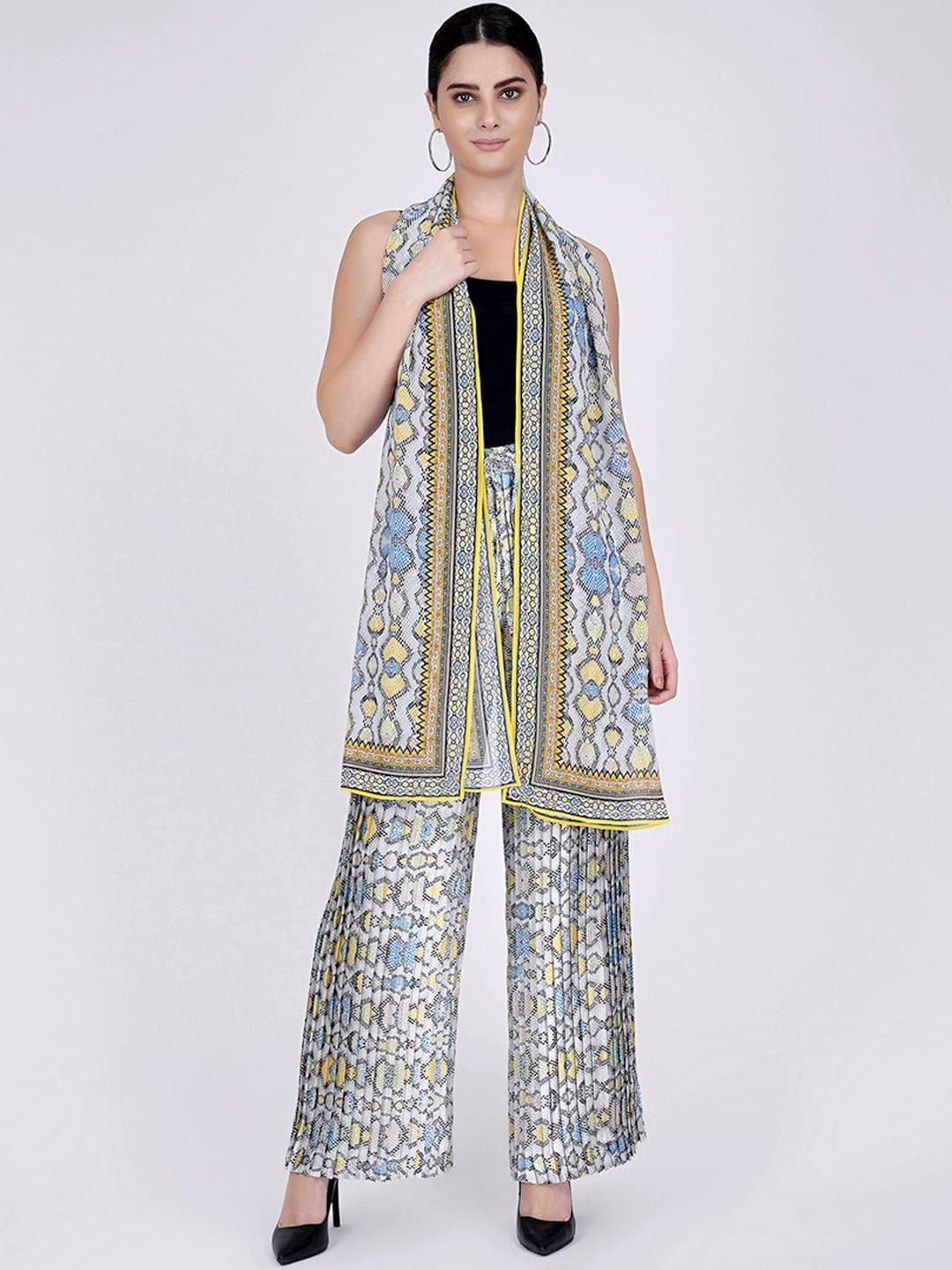 first resort by ramola bachchan ethnic motifs printed ethnic palazzos with stole