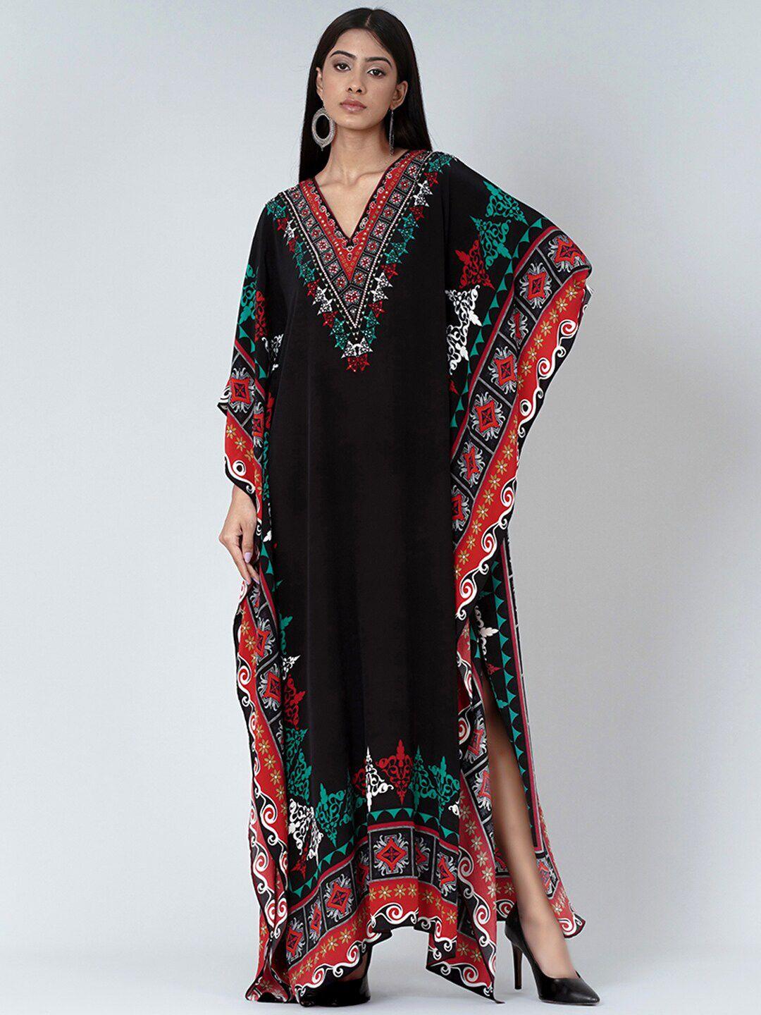 first resort by ramola bachchan floral printed crepe kaftan maxi dress