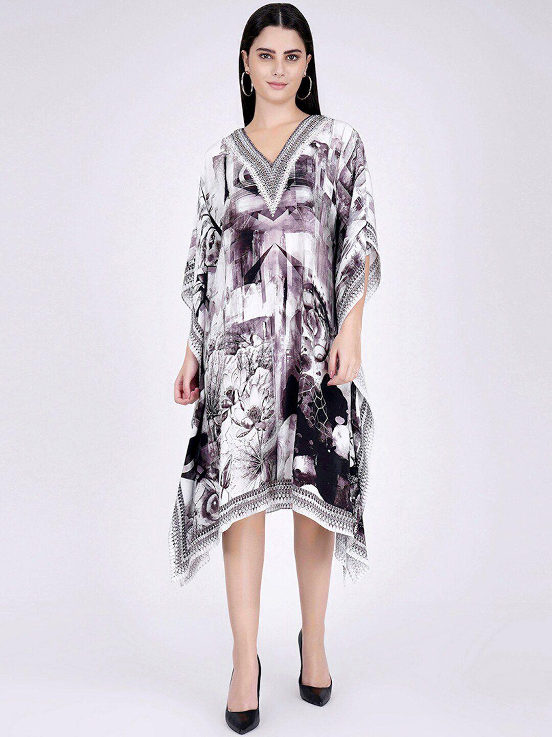 first resort by ramola bachchan floral printed crepe midi kaftan dress