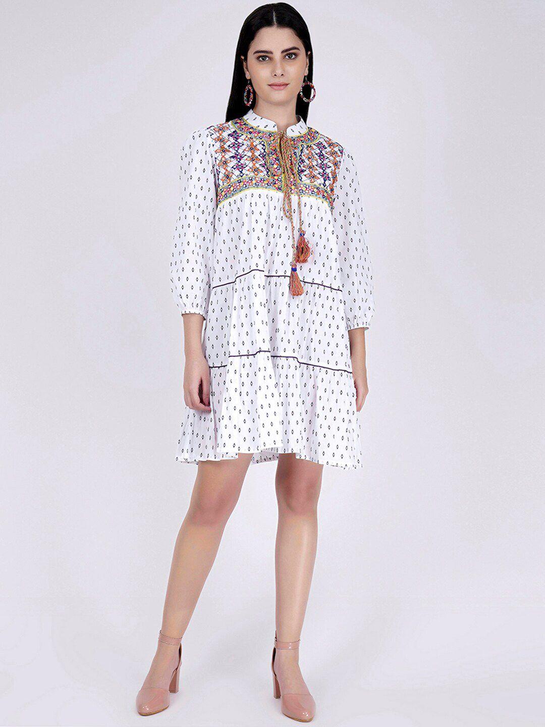 first resort by ramola bachchan geometric printed a-line dress