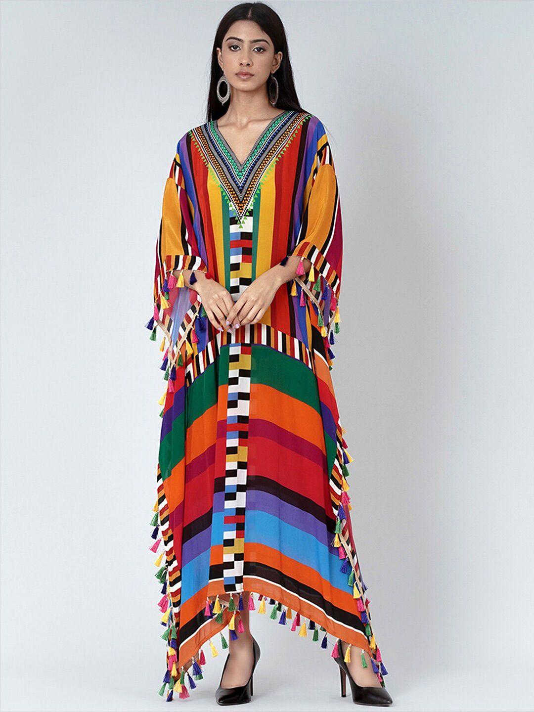 first resort by ramola bachchan geometric printed crepe kaftan maxi dress