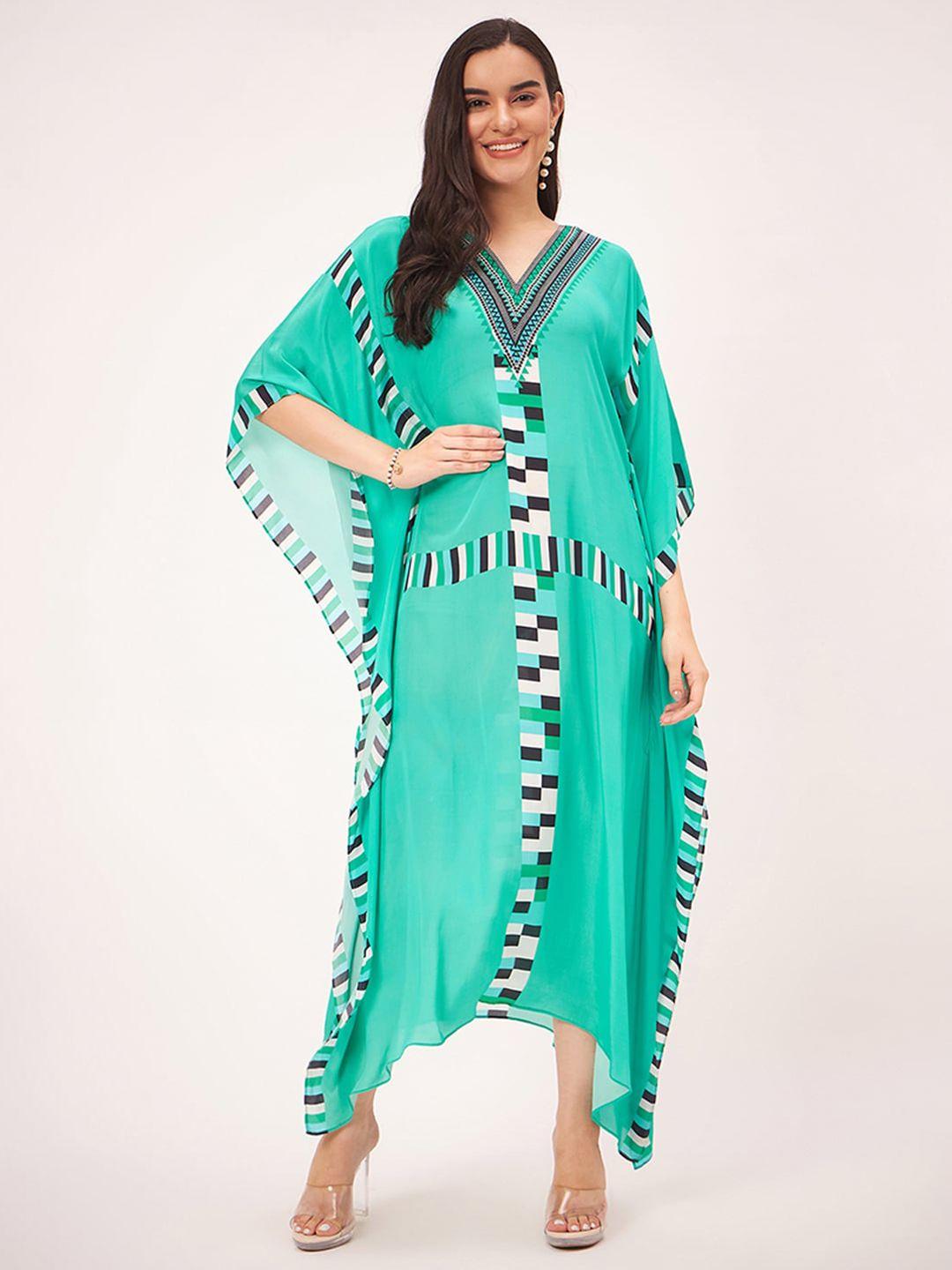 first resort by ramola bachchan geometric printed kaftan maxi dress