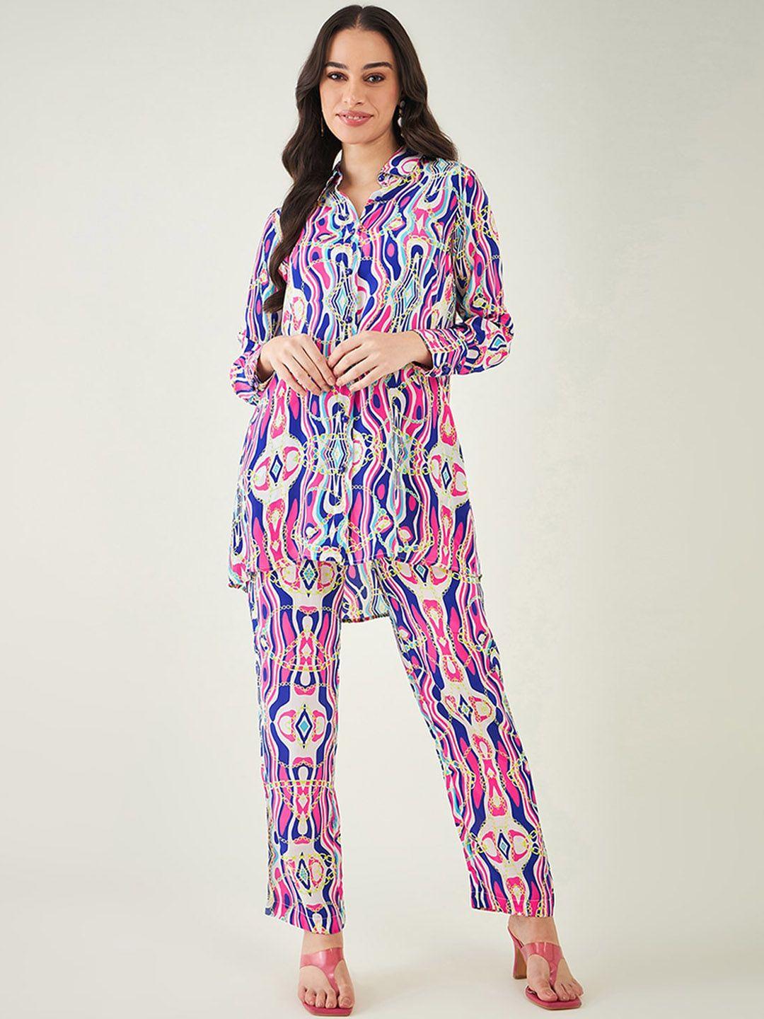 first resort by ramola bachchan geometric printed tunic with trouser