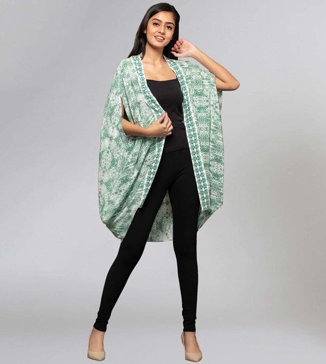 first resort by ramola bachchan green animal print cape