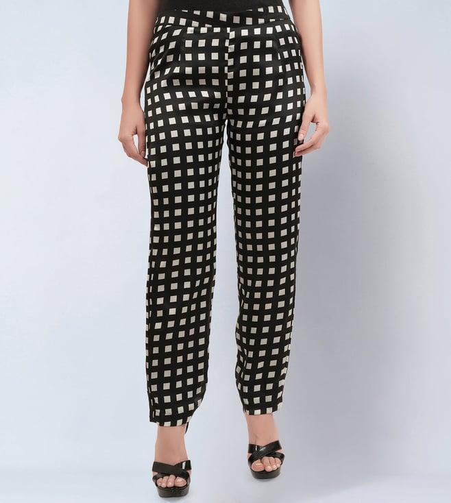 first resort by ramola bachchan ivory & black box pants